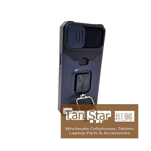 Apple iPhone 16e - Secure Card Holder Magnet Enabled Case with Ring Kickstand