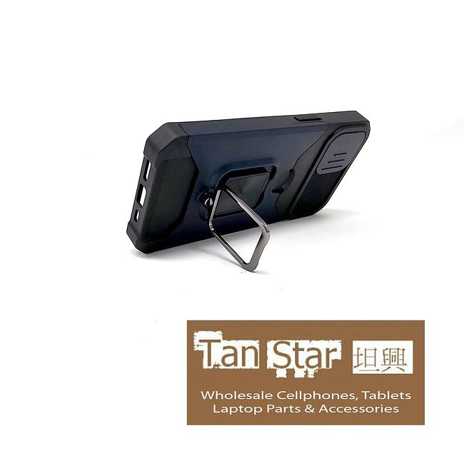 Apple iPhone 16e - Secure Card Holder Magnet Enabled Case with Ring Kickstand