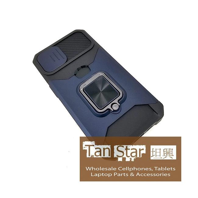 Apple iPhone 16e - Secure Card Holder Magnet Enabled Case with Ring Kickstand