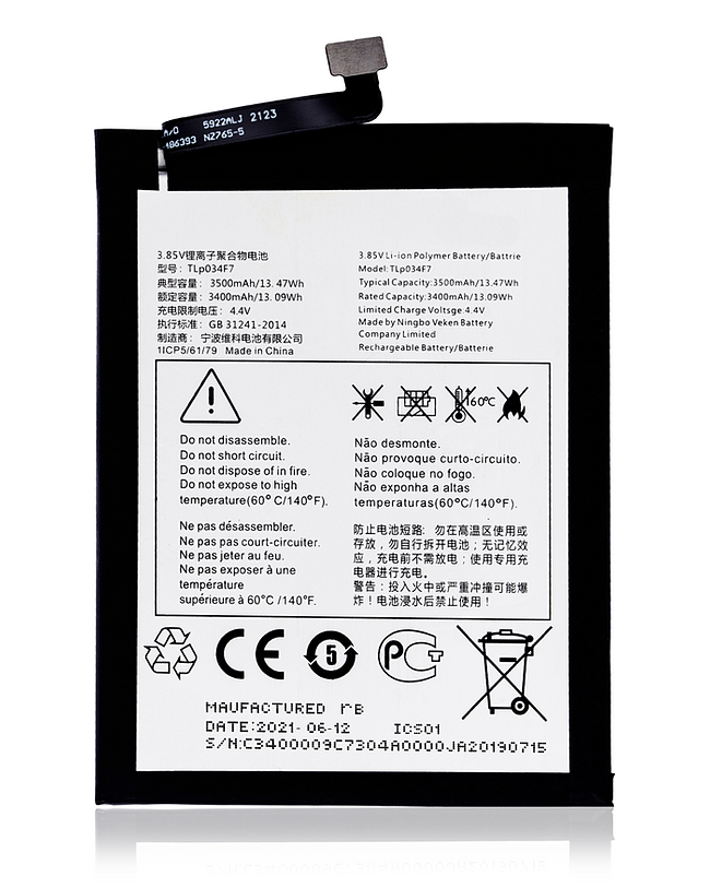 replacement battery TLp034F7 for Alcatel 1V 5007 T-Mobile REVVL 4