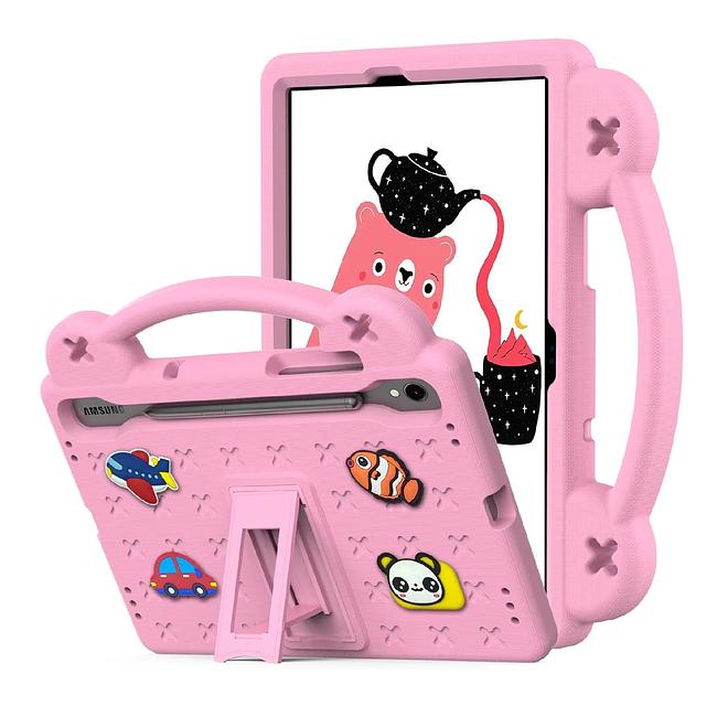 Samsung Galaxy Tab S7 11" (T870) / S8 11" (X700) / S9 11" (X710) / S9 FE (X510) / S10 FE 10.9" (X520) / S10 Lite 10.9" (X400) - Kids Heavy Duty Shockproof Case with Removable Dolls and Kickstand