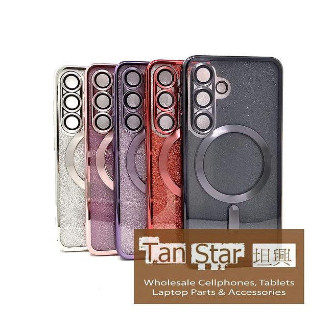 Samsung Galaxy S23 - SPARKLE Chrome Edge Magnet RING Silicone Case