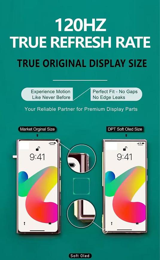 LCD with frame OLED (1:1 Full display) for Samsung S23 Ultra S918 S918U S918A