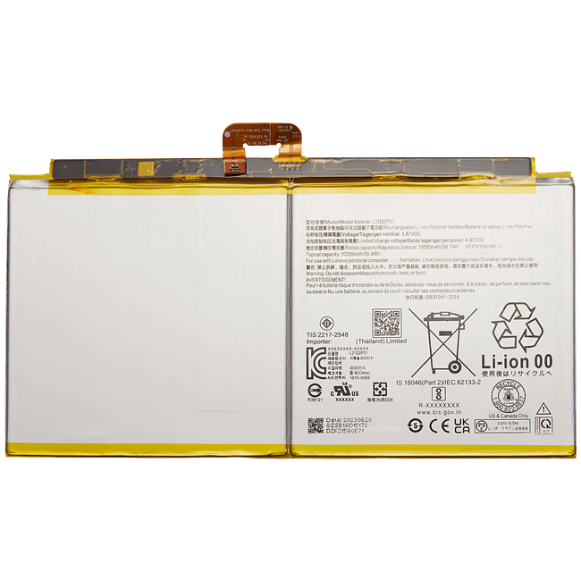 replacement battery L21D2P31 for Lenovo Tab P12 TB370 TB371 Tab Pro TB373 Moto Pad 60 Pro