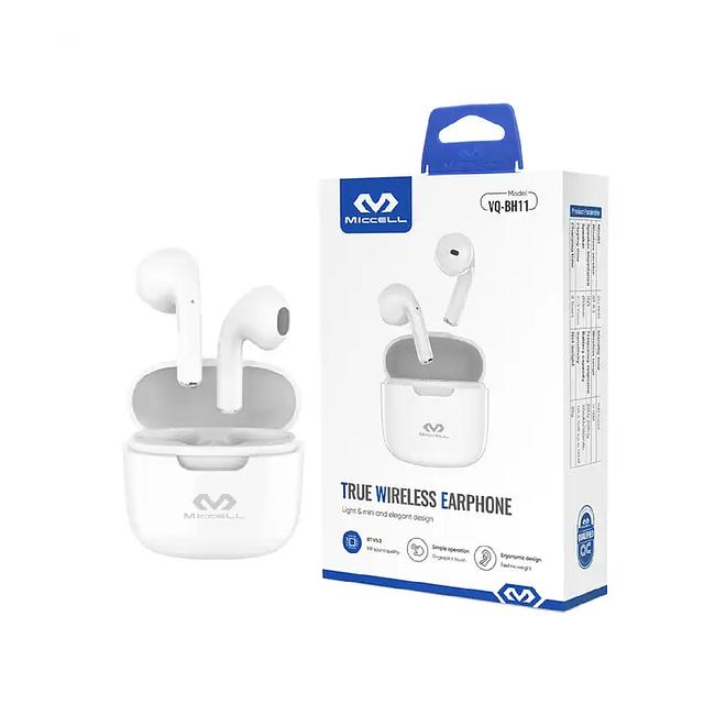 Miccell Wireless Earpods - Wireless bluetooth Earbuds with Charging Box and Support Wireless Charging VQ-BH11S