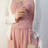 CRYSTAL Extra Long Neck Hanging Handbag Adjustable Lanyard with Cell Phone Insert (Mixed Colors)