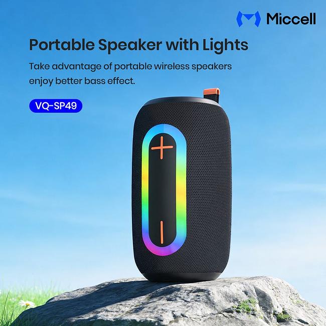 Miccell SP49 Wireless Loudspeaker Super Bass LED Flash Portable Bluetooth Speaker TF Card Support FM Radio