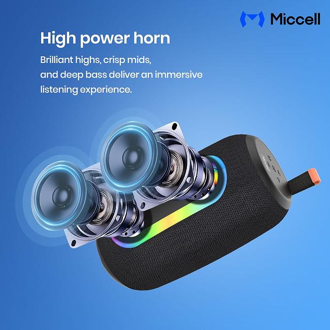 Miccell SP49 Wireless Loudspeaker Super Bass LED Flash Portable Bluetooth Speaker TF Card Support FM Radio