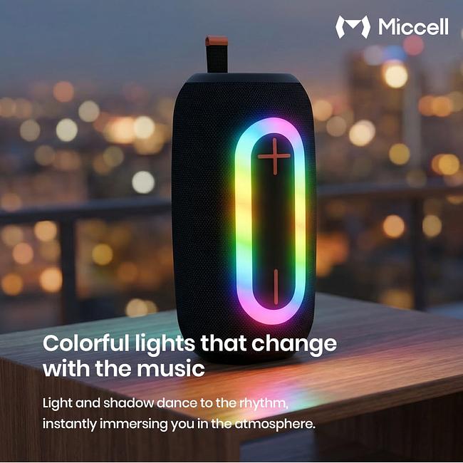 Miccell SP49 Wireless Loudspeaker Super Bass LED Flash Portable Bluetooth Speaker TF Card Support FM Radio