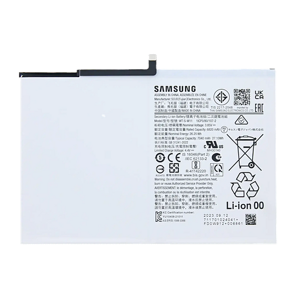 Replacement battery WT-S-W11 for Samsung Tab A9 Plus 11" X210 X215 X216
