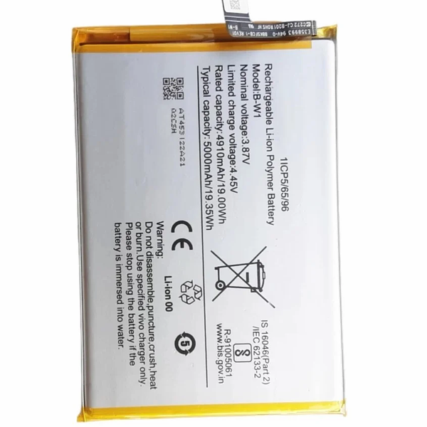 replacement battery B-W1 for Vivo Y35 5G Y02 Y02s Y16