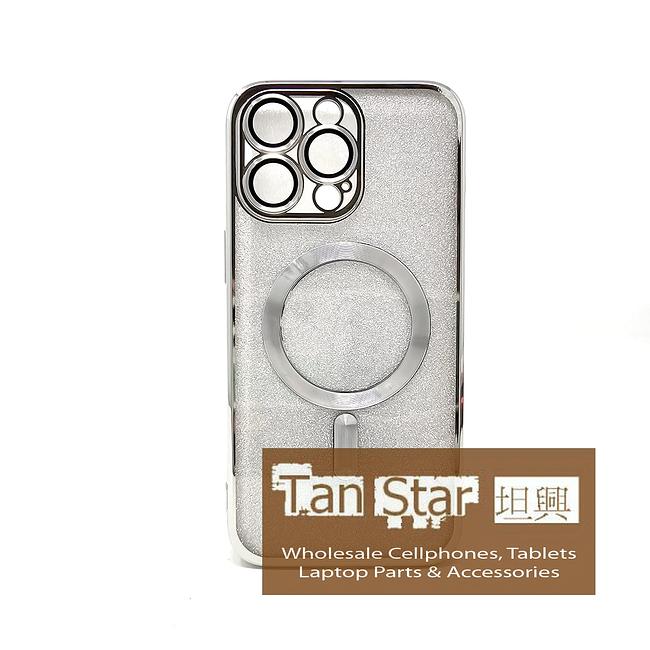 Apple iPhone 14 Pro Max - SPARKLE Chrome Edge Magnet RING Silicone Case