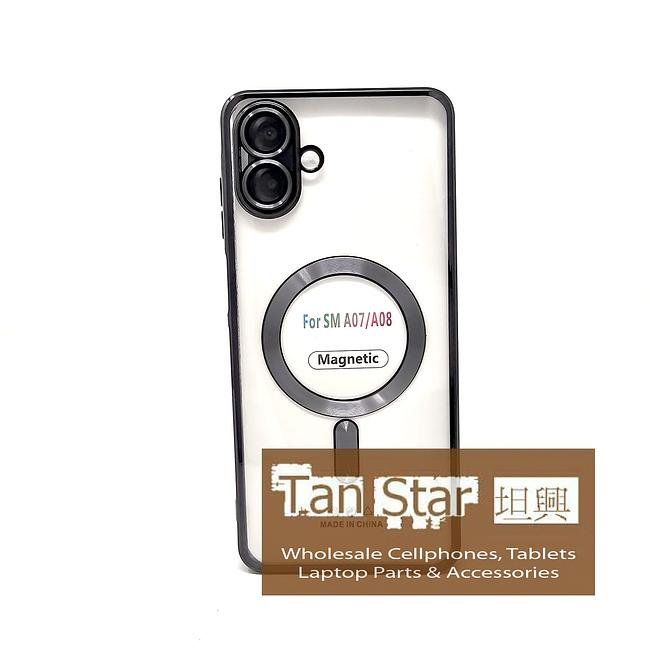 Samsung Galaxy A07 / A08 - Chrome Edge Magnet RING Silicone Case