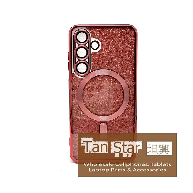 Samsung Galaxy S24 / S25 - SPARKLE Chrome Edge Magnet RING Silicone Case