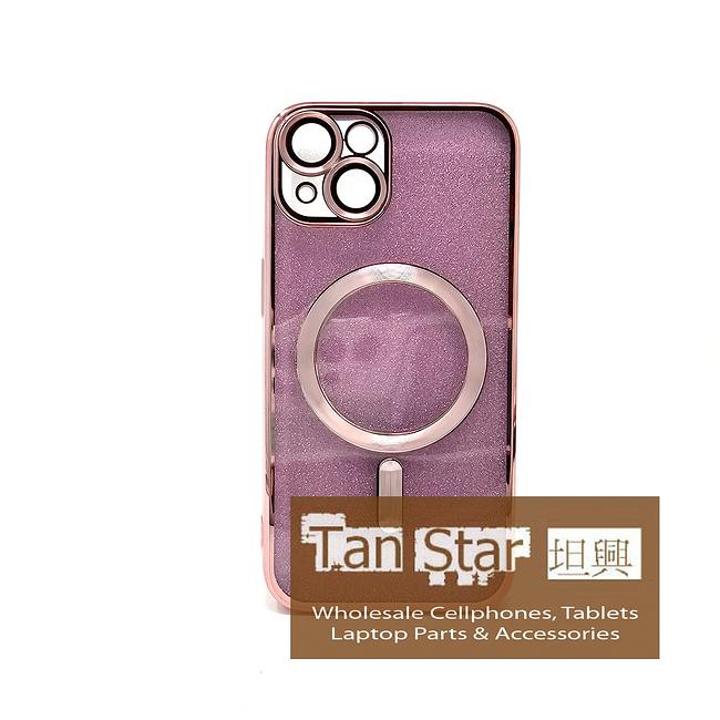 Apple iPhone 15 - SPARKLE Chrome Edge Magnet RING Silicone Case