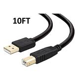 10FT. USB 2.0 A Male to B Male Cable - Printer and Scanner Cable
