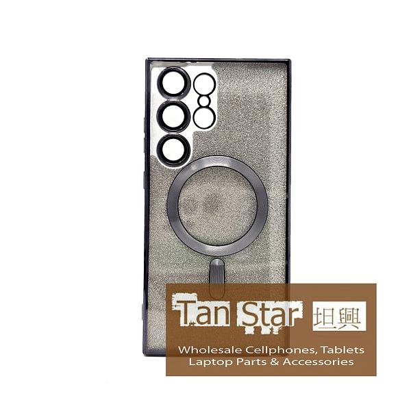 Samsung Galaxy S23 Ultra - SPARKLE Chrome Edge Magnet RING Silicone Case