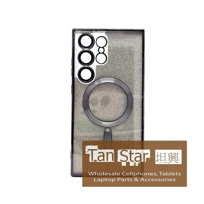 Samsung Galaxy S23 Ultra - SPARKLE Chrome Edge Magnet RING Silicone Case