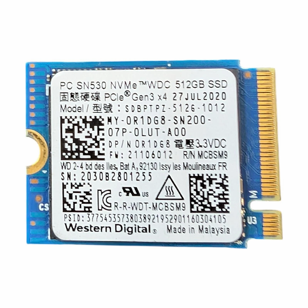 Western Digital PC SN530 NVMe WDC 512GB SATA SDBPTPZ-5126-1012