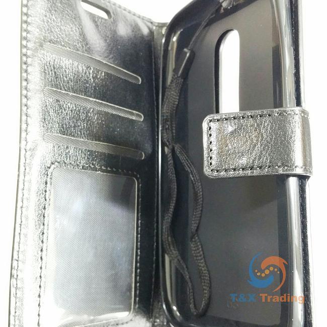 Motorola Moto G3 - Book Style Wallet Case with Strap
