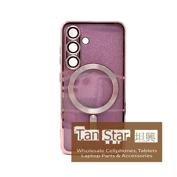 Samsung Galaxy S24 / S25 - SPARKLE Chrome Edge Magnet RING Silicone Case