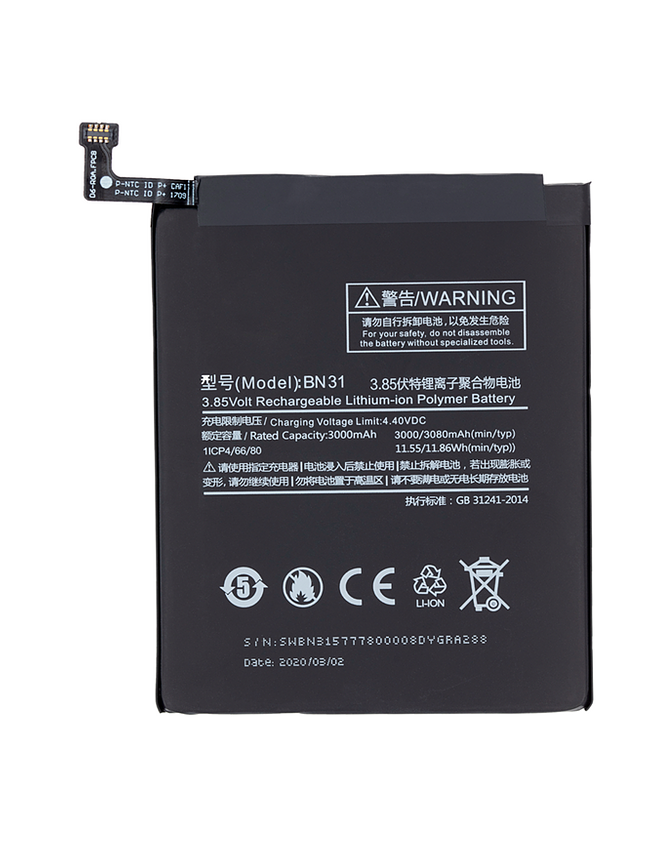 replacement battery BN31 for Xiaomi Redmi Note A5 Mi A1 5X Redmi S2