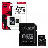 Kingston Micro SD with TF adapter memory card 128GB