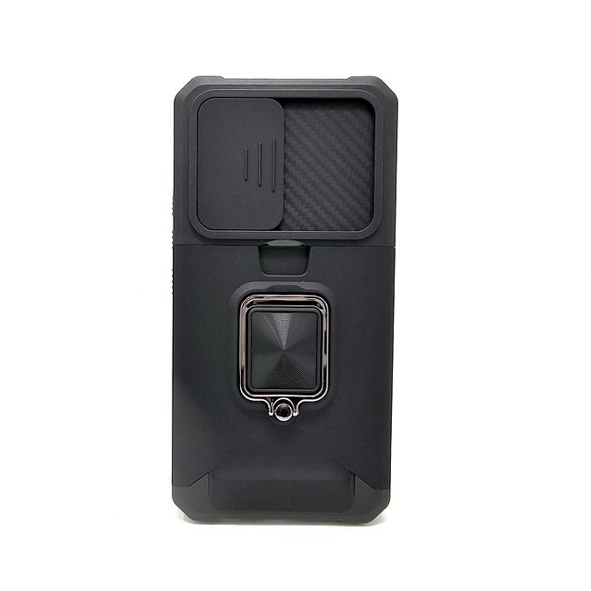 Samsung Galaxy A03S North America - Secure Card Holder Magnet Enabled Case with Ring Kickstand