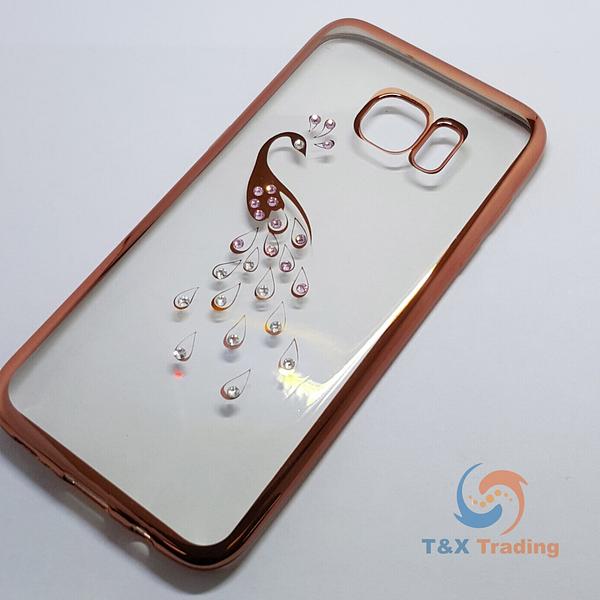 Samsung Galaxy S7 Edge - Chrome Edge with Rhinestone Silicone Case