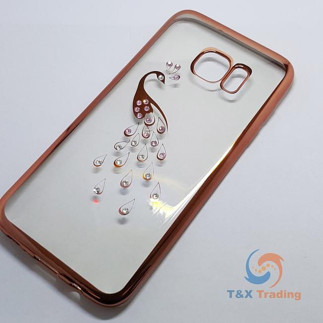 Samsung Galaxy S7 Edge - Chrome Edge with Rhinestone Silicone Case