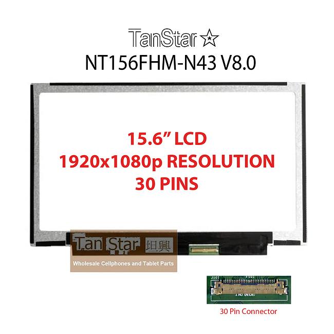 15.6" Laptop LCD Screen 1920x1080p 30 Pins NT156FHM-N63 V8.0