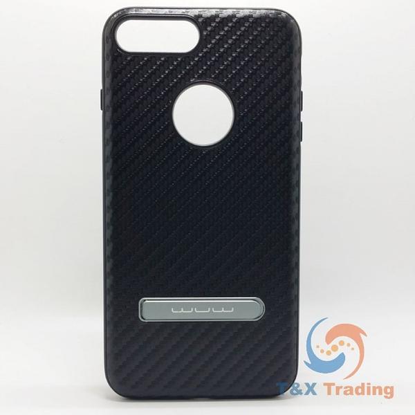 Apple iPhone 7 Plus / 8 Plus - WUW Carbon Fiber Case with Kickstand