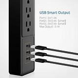 PISEN 5 AC 3 USB Outlets Surge Protector