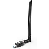 WiFi Adapter Single Antenna for PC Gaming 1300Mbps, USB 3.0 Wireless Adapter Dual Band 5GHz 802.11AC Wifi Antenna Windows XP/Vista/7/8/10 Mac 10.6-10.15