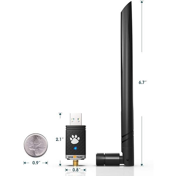 WiFi Adapter Single Antenna for PC Gaming 1300Mbps, USB 3.0 Wireless Adapter Dual Band 5GHz 802.11AC Wifi Antenna Windows XP/Vista/7/8/10 Mac 10.6-10.15