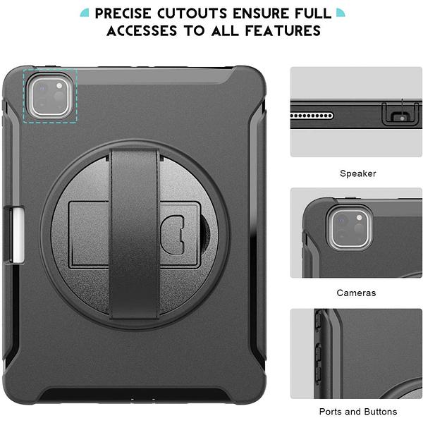 Apple iPad Pro 11" 1st / 2nd Gen / 3rd Gen / 4th Gen - Heavy Duty Shockproof Rotatable Case with Kickstand