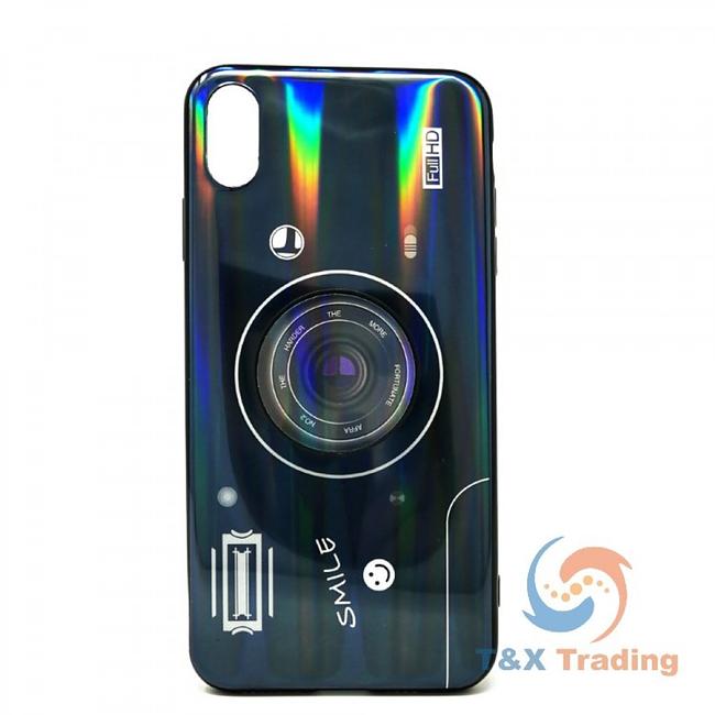 Apple iPhone XR - Holographic Camera Case with Pop Socket