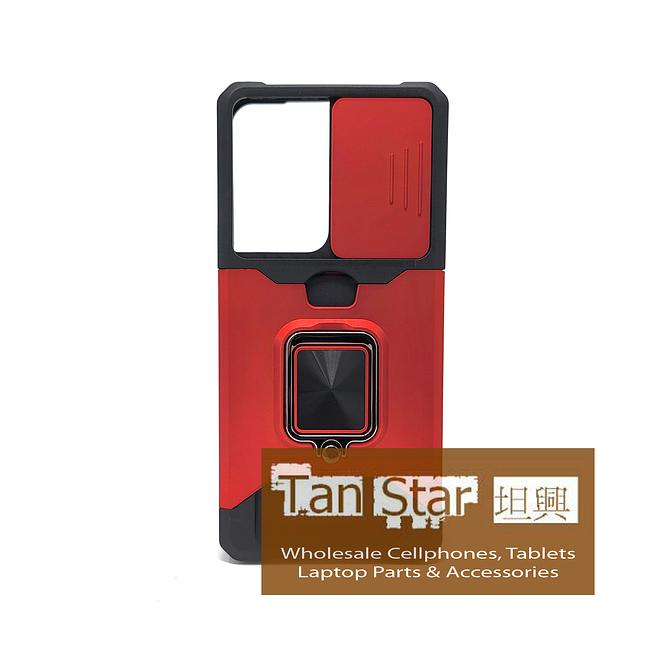 Samsung Galaxy S21 Ultra - Secure Card Holder Magnet Enabled Case with Ring Kickstand