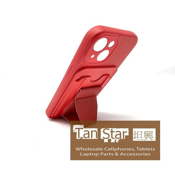 Apple iPhone 15 - Standing Card Secure Wallet Card Holder with Passthrough Kickstand