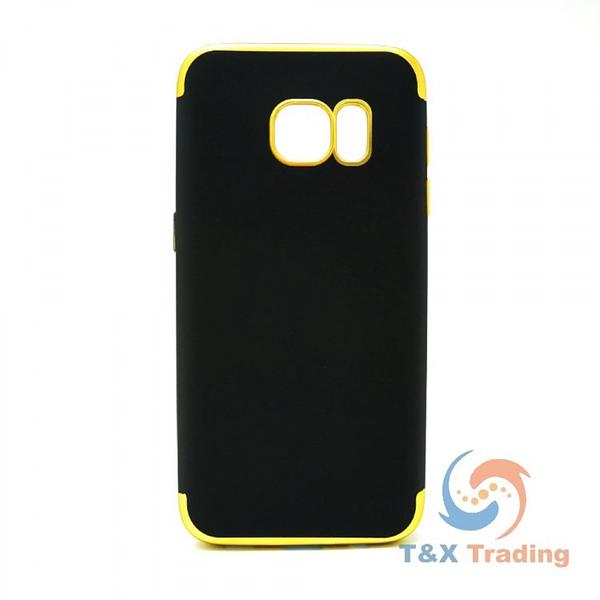 Samsung Galaxy S7 Edge - Black Silicone Phone Case with Chrome Edge