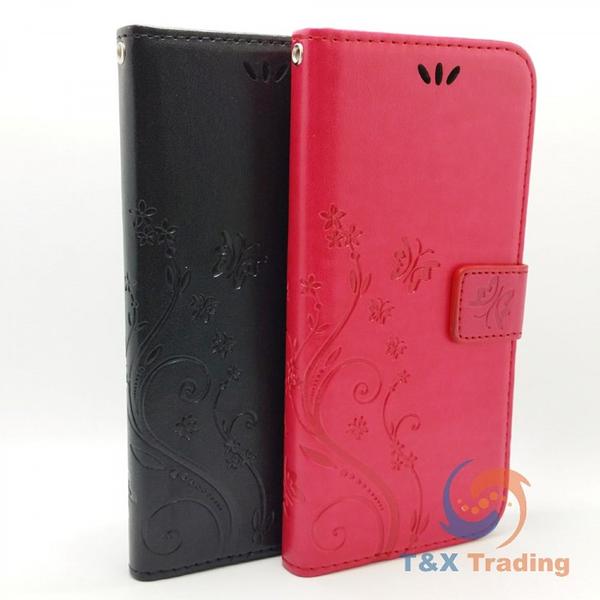 Samsung Galaxy S9 - Butterfly Book Style Wallet Case with Strap