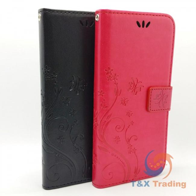 Samsung Galaxy S9 - Butterfly Book Style Wallet Case with Strap