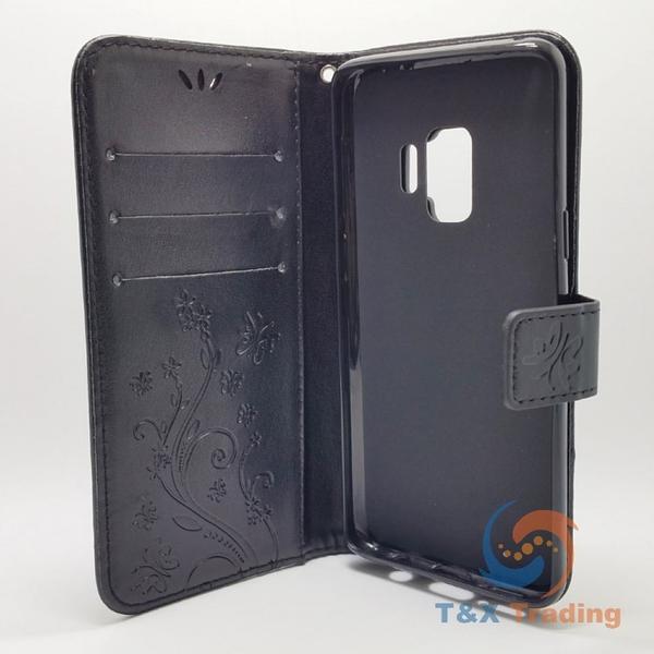 Samsung Galaxy S9 - Butterfly Book Style Wallet Case with Strap