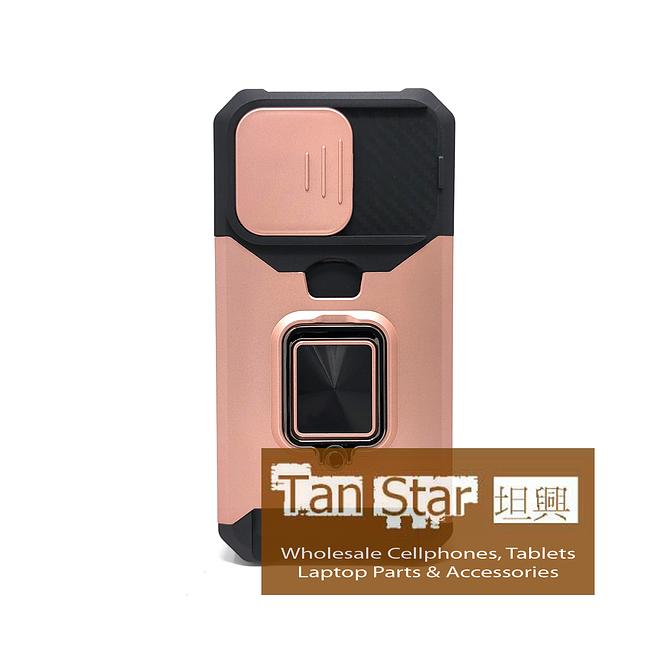 Apple iPhone 14 Pro Max - Secure Card Holder Magnet Enabled Case with Ring Kickstand