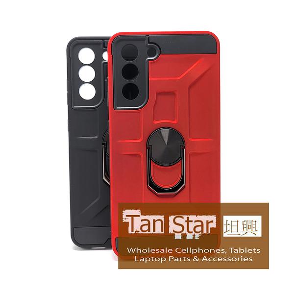 Samsung Galaxy S21 FE - Golem Dual Layered Magnet Enabled Case with Ring Kickstand