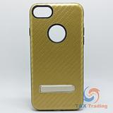 Apple iPhone 7 / 8 - Gold Carbon Fiber Case with Kickstand