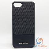 Apple iPhone 7 / 8 - WUW Black Cloth Texture Leather Coated Hard Case