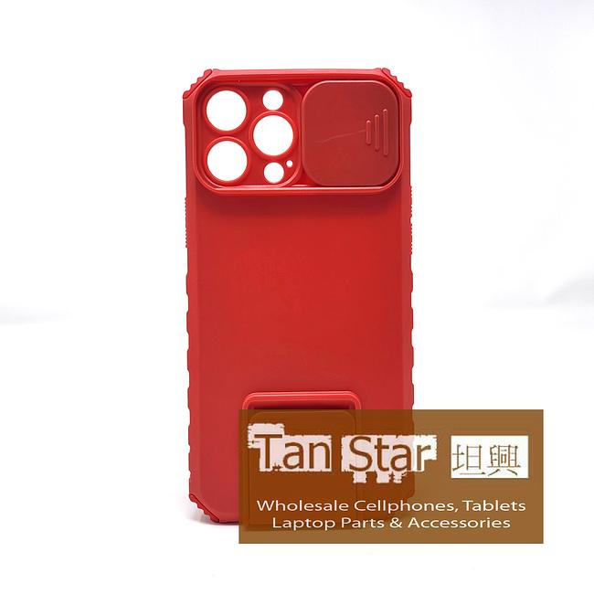 Apple iPhone 14 Pro / 15 Pro - Stand Up Case with Camera Shield and Kickstand