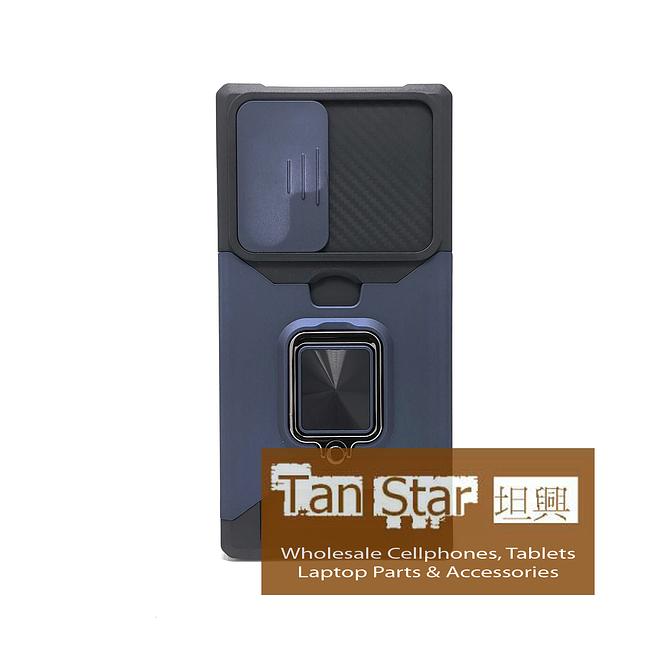 Samsung Galaxy S22 Ultra - Secure Card Holder Magnet Enabled Case with Ring Kickstand