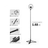 Portable Folding Live 1.7M Long Selfie Stick with Ring Light Q05s